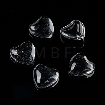 Transparent Glass Heart Cabochons GGLA-R021-8mm-1