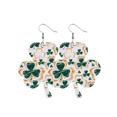 Saint Patrick's Day Imitation Leather Dangle Earrings FS-WG4E1C6-03-1