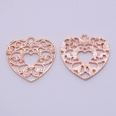 Hollow Alloy Kitten Open Back Bezel Pendants PALLOY-WH0080-11RG-RS-1