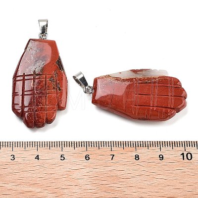 Natural Red Jasper Carved Pendants G-K369-01P-11-1