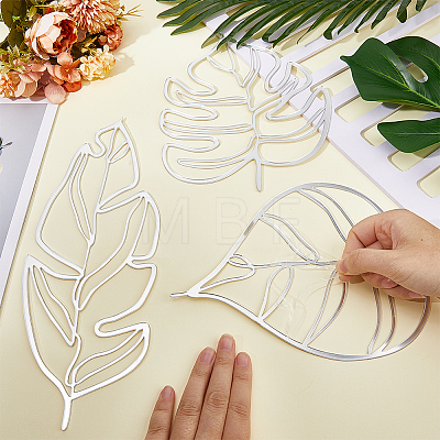 Leaf Acrylic Mirror Wall Stickers OACR-WH0032-06A-1