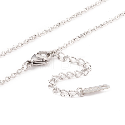 304 Stainless Steel Rectangle Pendant Necklace for Men Women NJEW-P262-16-1
