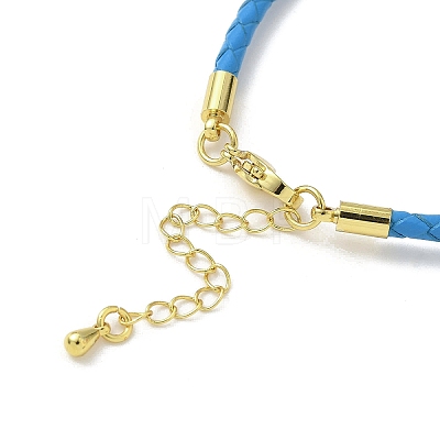 3MM Braided Round Imitation Leather Cord Bracelet Making MAK-S075-01G-O-1
