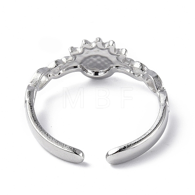 304 Stainless Steel Open Cuff Ring Finding RJEW-C046-07P-1