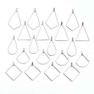 304 Stainless Steel Wire Pendants STAS-X0017-14P-1