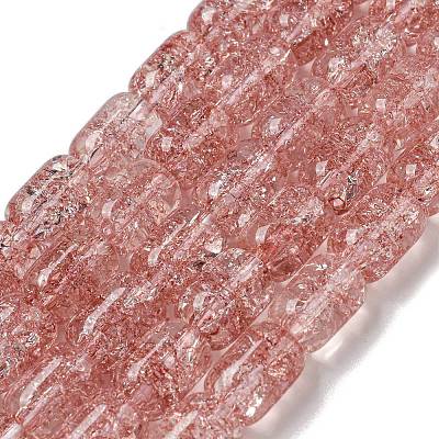 Transparent Crackle Glass Beads Strands GLAA-NH0001-04I-1