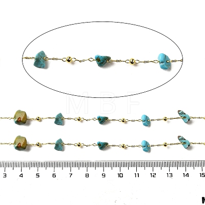 Handmade Synthetic Turquoise Chip Beaded Chains CHC-F020-09G-08-1