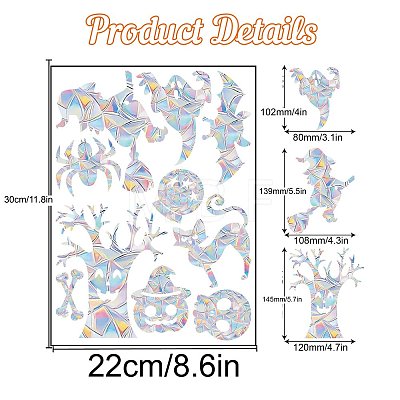 Halloween Rainbow Prism Electrostatic Window Stickers PW-WGB3250-01-1