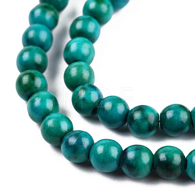 Dyed Natural Ocean White Jade Round Bead Strands G-R295-4mm-07-1