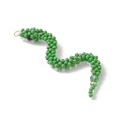 Glass Seed Beaded Big Pendants PALLOY-MZ01157-01-1