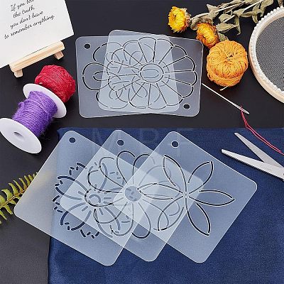 CHGCRAFT 5Sheets 5 Patterns Matte PP Plastic Drawing Scale Template DIY-CA0001-79-1