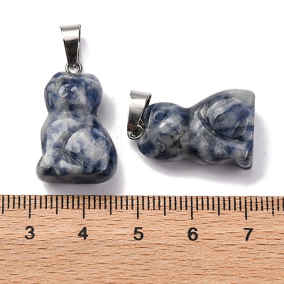 Natural Blue Spot Jasper Pendants G-B127-08P-02-1