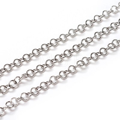 Tarnish Resistant 304 Stainless Steel Rolo Chains CHS-G004-02G-P-1