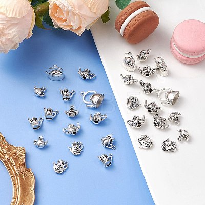 30Pcs 6 Styles Tibetan Style Alloy Charms TIBEP-YW0001-77-1