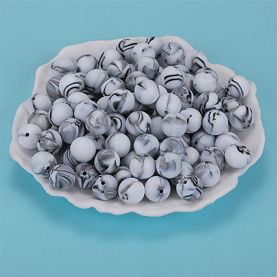 Round Silicone Focal Beads SI-JX0046A-117-1