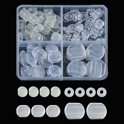 146Pcs 4 Style PVC & Silicone Comfort Clip on Earring Pads KY-FS0001-19-1
