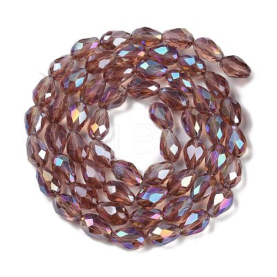 Transparent Electroplate Glass Beads Strands EGLA-N013-T8mm-B02-1