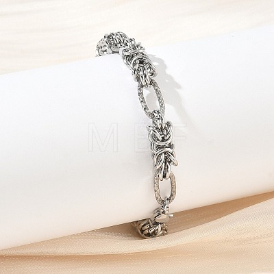 Unisex 304 Stainless Steel Byzantine Chains Bracelets BJEW-G790-05P-1