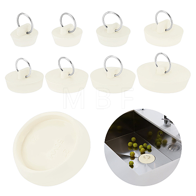 AHADERMAKER 16Pcs 8 Style Rubber Drain Stoppers AJEW-GA0006-83-1