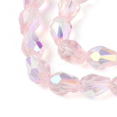 Transparent Electroplate Glass Beads Strands LS-EGLA-N023-6x8mm-A03-1