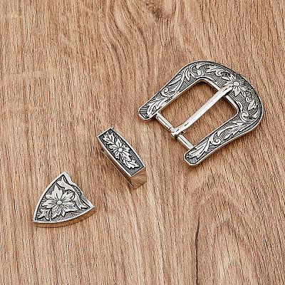 SUPERFINDINGS 3 Sets 3 Style Belt Alloy Buckle Sets FIND-FH0008-31-1