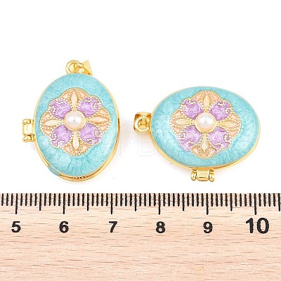 Brass Locket Pendants KK-D232-01G-1