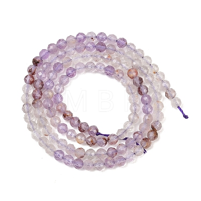 Natural Purple Phantom Quartz Purple Lodolite Quartz Beads Strands G-B175-D07-3mm-1