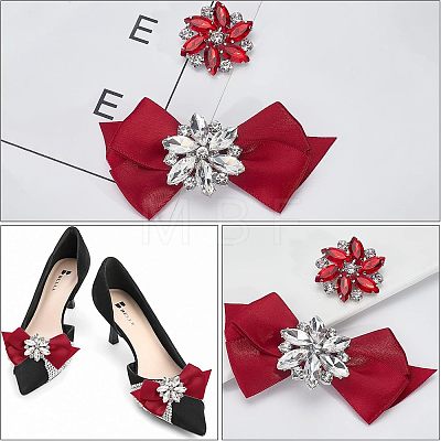  4Pcs 2 Style Glass Rhinestone Shoe Decorations FIND-NB0002-34B-1