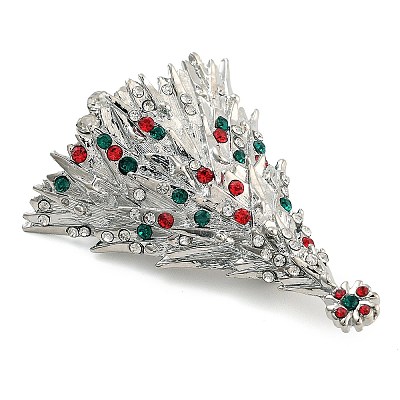 Christmas Theme Alloy Colorful Rhinestone Brooches JEWB-S022-02D-P-1