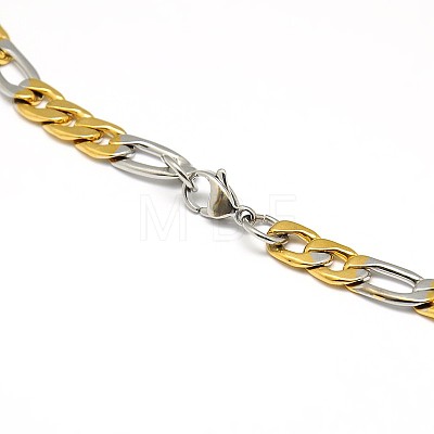 Fashionable 304 Stainless Steel Figaro Chain Necklaces for Men STAS-A028-N020-1