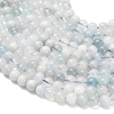 Natural Aquamarine Beads Strands G-F826-B01-6mm-1