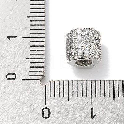 Rack Plating Brass Micro Pave Cubic Zirconia Beads KK-L224-035P-1