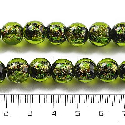 Handmade Foil Lampwork Beads Strands FOIL-K003-06B-21-1