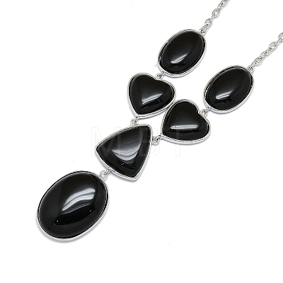 Natural Obsidian Necklaces NJEW-C049-01C-P-1