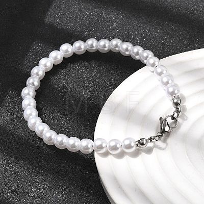 Plastic Pearl Beaded Bracelets for Women BJEW-L716-01P-1