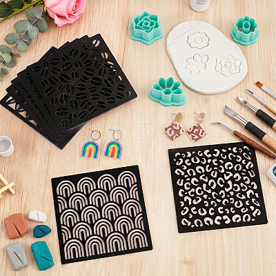 1 Bag Square Acrylic Clay Templates DIY-BC0017-60-1