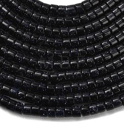 Synthetic Blue Goldstone Beads Strands G-P608-A02-01-1