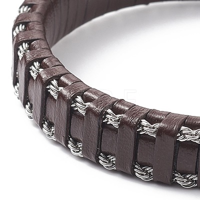 Leather Braided Cord Bracelets BJEW-E345-15C-B-1