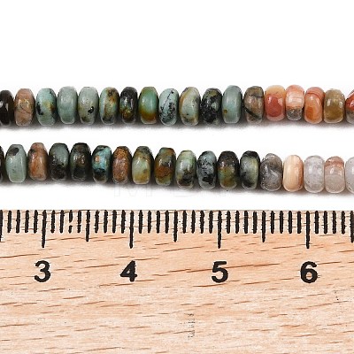 Natural African Turquoise(Jasper) & Unakite & Blue Spot Jasper & Crazy Agate & Yellow Opal & Ice Obsidian & Synthetic Shoushan Stone Beads Strands G-Z135-C07-2x4mm-1