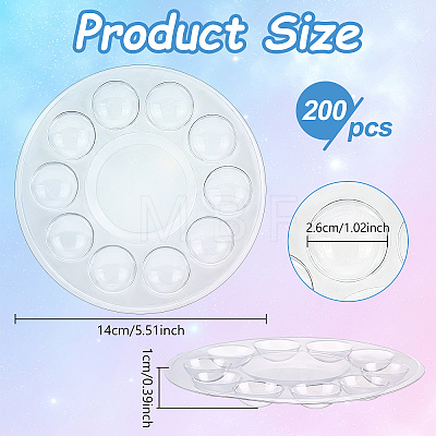 200Pcs Round PET Watercolor Oil Palette AJEW-WA0004-63-1