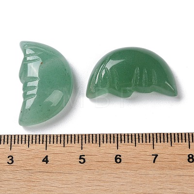 Natural Green Aventurine Carved Healing Moon with Human Face Figurines G-B062-06D-1