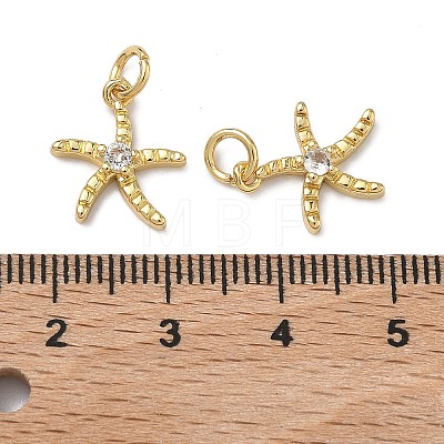 Brass Micro Pave Clear Cubic Zirconia Pendants KK-H256-14G-1
