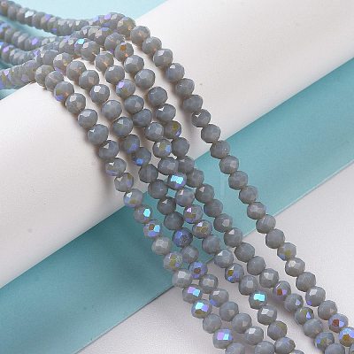 Electroplate Opaque Solid Color Glass Beads Strands X1-EGLA-A034-P4mm-L13-1