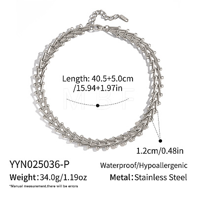 Vintage Style 304 Stainless Steel Triangle V Shaped Link Chain Necklaces for Women JI3504-2-1