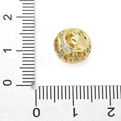 Brass Micro Pave Cubic Zirconia Beads KK-Z095-03G-02-1