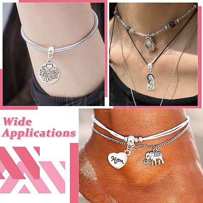 80Pcs 8 Style Alloy European Dangle Charms PALLOY-CJ00192-1