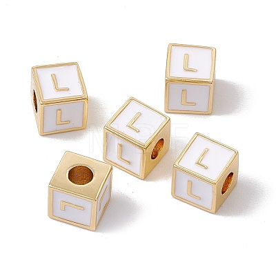 Rack Plating Brass Enamel Beads KK-B060-04G-04L-1