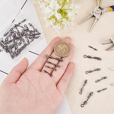SUPERFINDINGS 40Pcs 4 Style Brass Fishing Quick Change Clip FIND-FH0004-43-1