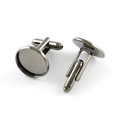 Brass Cuff Buttons KK-Q574-14mm-B-1