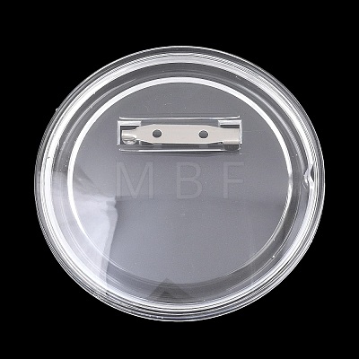 Blank Flat Round Acrylic Button Pin Badge with Iron Pins FIND-L029-01P-03-1